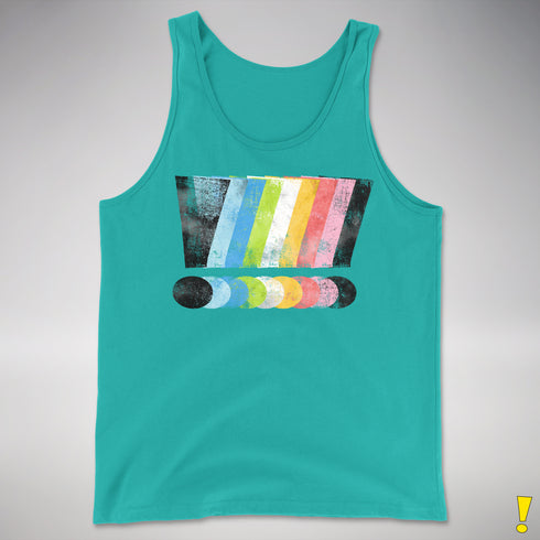 Queer Pride Grunge Exclamation Points Premium Tank Top - Teal